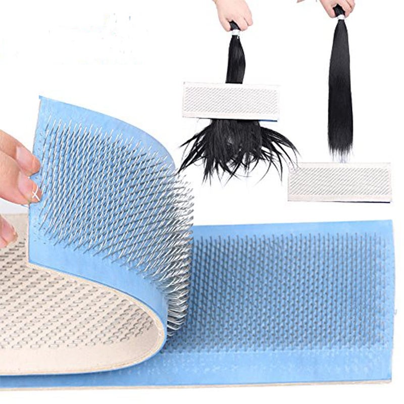 Alileader Hair Holder Drawing Mat For Bulk Hair Extension Professional Hackle Styling Tools Making Lace Wig Tools Drawing Card With Needles 24cm x 9cm - Image 1